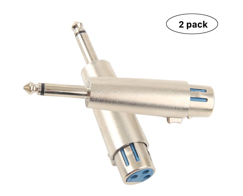 Devinal Professional 6.35mm 1/4 Inch Mono Male Plug to 3 Pin XLR Female Jack Stereo Audio Microphone Adapter Converter Connector (2 Pack) - Image 5